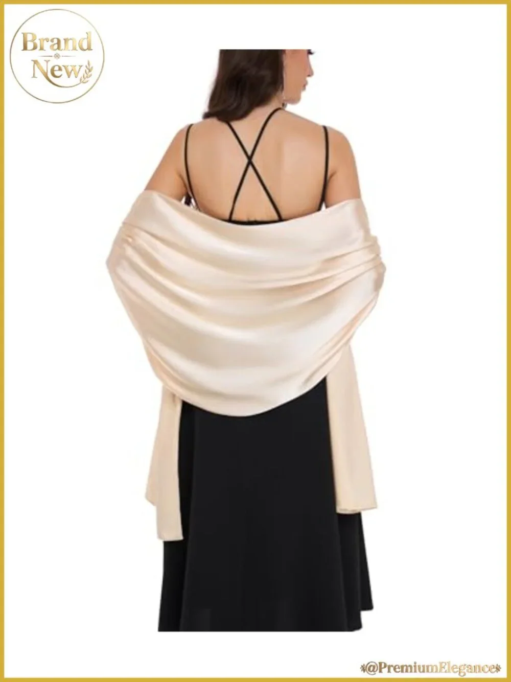 Satin Shawl Wrap Women Wedding Scarf Evening Cover Up Formal
